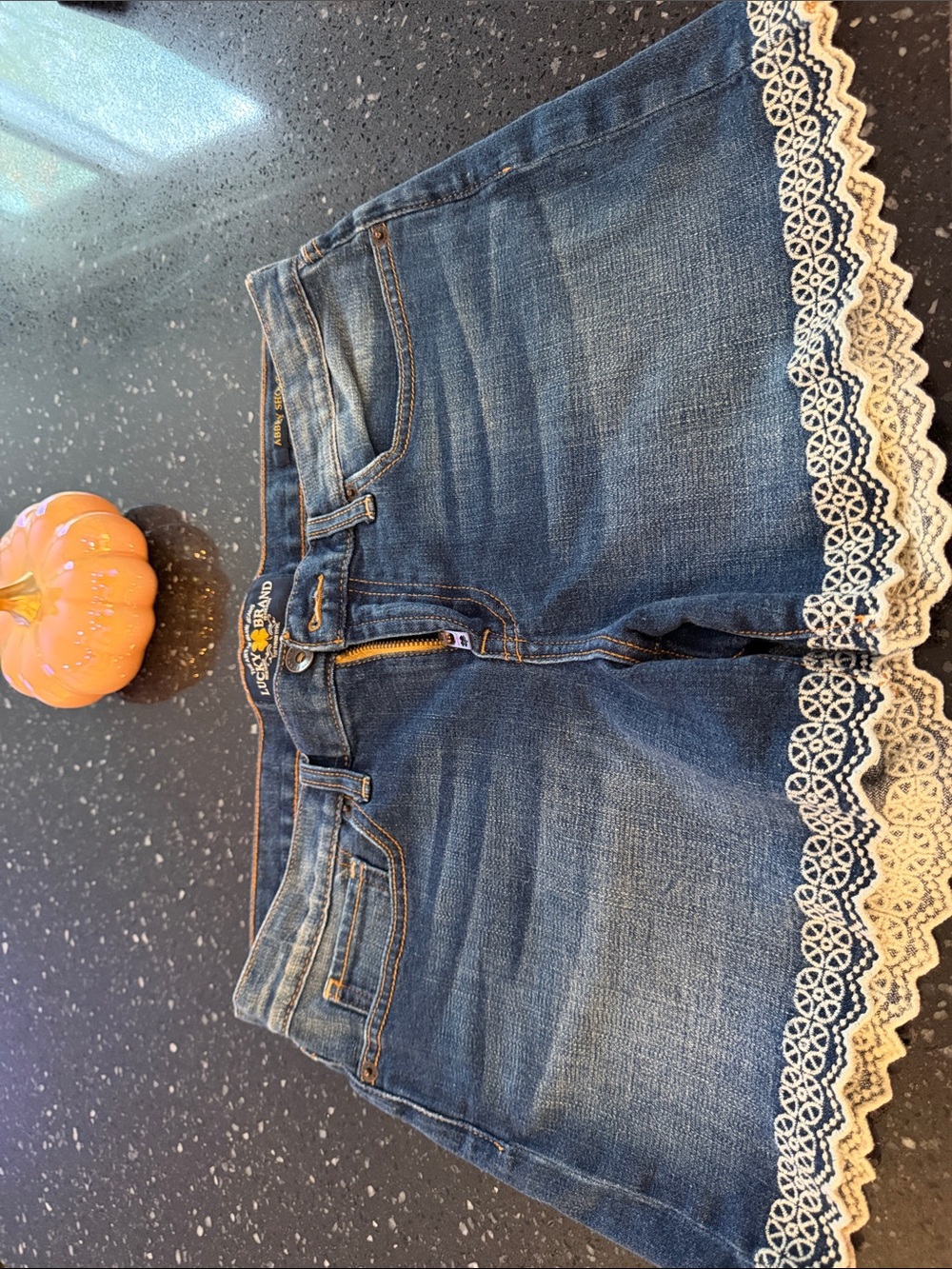 Lucky Brand Blue Denim Shorts with Lace Trim